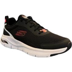 Imagem de Tênis Masculino Arch Fit Mesh Respirável Esportivo Conforto 894294 Skechers Preto-Masculino