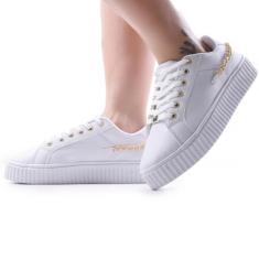 Imagem de Tênis Leve Correntinha Chain Confortável Feminino - Neblink, Branco, 3