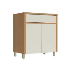 Imagem de Balcão De Cozinha c/ Tampo Condessa c/ 2 Portas E 1 Gaveta 80cm Carvalho/cinza - Nesher
