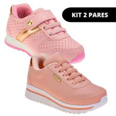 Imagem de Kit 2 Pares Tênis Infantil Feminino Casual e Escolar - Club Happy, 29,