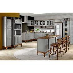 Imagem de Cozinha Modulada Completa de Madeira Hannover - Cinza - Linz