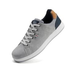 Imagem de LANGDU Tênis masculino casual, moderno, respirável, confortável, para caminhada, tamanho 38-44, Cinza-claro, 42