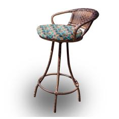 Imagem de Banqueta Giratória Em Fibra Sintética - Tecido Azul