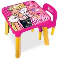 Imagem de Mesinha com Cadeira Infantil Rosa Fabulosa Barbie Fun BB6000