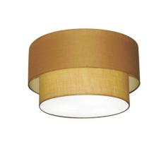Imagem de Plafon Duplo Cilíndrico Md-3045 Tecido 40X35cm Bivolt Palha