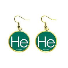 Imagem de Brincos femininos com pingente de hélio de gás raro com elementos de química