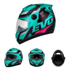 Imagem de Capacete Moto Fechado Verde Turquesa G8 EVO Viseira Cristal Inmetro Ta