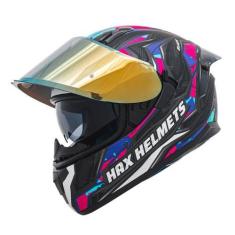 Imagem de Capacete de motocicleta HAX OBSIDIAN Full Face Dual Visor DOT XXL