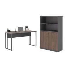 Imagem de Mesa 1,20 Com Estante Brasil Freijó Preto