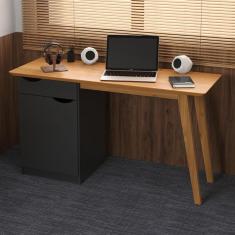 Imagem de Escrivaninha Com Porta Viana Preto Acetinado Cinamomo