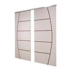 Imagem de Porta Dupla Branco Prime Frisada Kit Alumínio F04 - 210x120