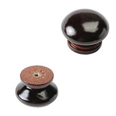 Imagem de Bettomshin 10 peças puxadores redondos de madeira 33 x 25 mm/1,3" x 0,98" (DxA) móveis armário cozinha verniz puxadores para gaveta de cômoda guarda-roupa material de madeira maciça