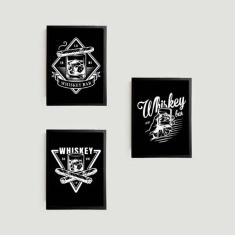 Imagem de Kit 3 Quadros Whiskey 45x34cm