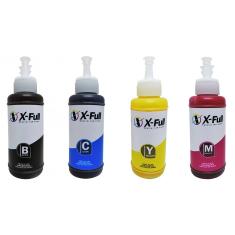 Imagem de Kit Colorido de Tinta Sublimática com 4 Frascos de 100ml cada X-Full para Impressoras L200 L210 L365 L375 L385 L455