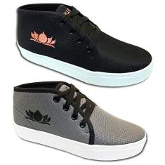 Imagem de Kit 2 Tenis Casual Feminino Trilupy Preto e Cinza