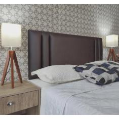 Imagem de Cabeceira Casal 140 Cama Box Double Siena Marrom Corano Painel rbl