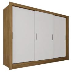 Imagem de Guarda Roupa Casal 3 Portas De Correr 4 Gavetas Aghata Bor/branco - Ma