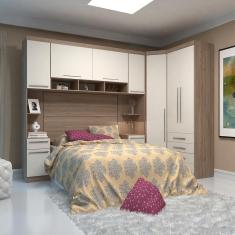 Imagem de Guarda Roupa Casal de Canto 8 Portas e 5 Gavetas Avelã Rústico com Areia Master Luciane Móveis