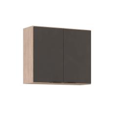 Imagem de Armário Aéreo Cozinha Modulado Firenze 2 Portas 80cm Avena/Grafito - Demóbile