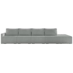 Imagem de Sofá Ilha Modular com Puff para Sala Living 432cm Georgia K04 Bouclê Cinza - Mpozenato