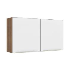 Imagem de Armário Aéreo Madesa Lux 120 cm 2 Portas - Rustic/Branco Veludo