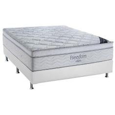 Imagem de Cama Box Casal: Colchão Molas Ortobom Superpocket Freedom + Base Crc C