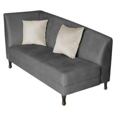 Imagem de Diva Recamier Heitor 140cm Lado Direito Linho Cinza Escuro - Amarena Móveis