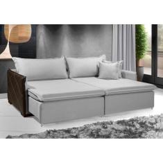 Imagem de Sofá Sem Caixa Retrátil Reclinável MÔNACO 1,80m ESTILO ESTOFADOS - França Linhosoft COR "Prata"