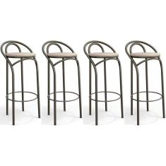 Imagem de Banqueta de Cozinha Dublin 1B706 Kit 4 Un Bronze/Nude 16 - Kappesberg