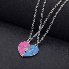 Imagem de Colar Best Friends Melhores Amigas Amizade Folheado Resinado