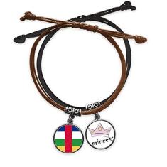Imagem de DIYthinker Pulseira de couro com corrente de mão com bandeira da República da África Central da África
