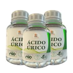 Imagem de Ácido Úrico - 60 Cápsulas 500Mg Kit Com 3 Potes - Lider Vendas