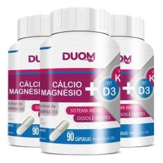 Imagem de Cálcio Magnésio E Vitamina D3 K2 3 X 90 Cápsulas Duom