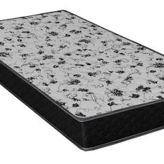 Imagem de Cama Box Solteiro Colchão Espuma D33 + Box Suede Preta - Lord Colchões