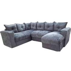 Imagem de Sofá de Canto 6 lugares Tecido Suede Cinza