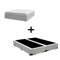 Imagem de Cama Box King 193 Tecido Sintético Branco Com Colchão Nazar Molas Ensa