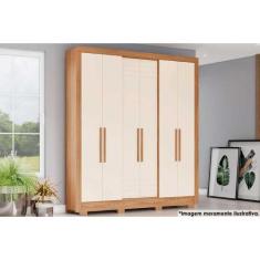 Imagem de Guarda Roupa Casal 6 Portas E 3 Gavetas C/ Pés Briz B366 Nature/Off Wh