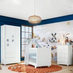 Imagem de Quarto de Bebê Completo Life 100% Mdf 3 Portas 6 Gavetas Branco 4109 - Tigus Baby
