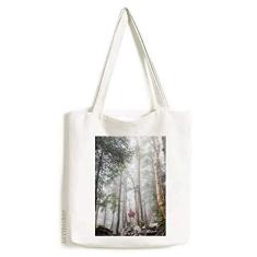 Imagem de Bolsa de lona com estampa florestal, ciência, natureza, paisagem, bolsa de compras, bolsa casual