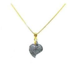 Imagem de Colar Com Pingente de Coração Cravejado Folheado a Ouro 18k