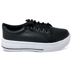 Imagem de Tênis Feminino Preto Liso Flatform Detalhe Listra-Feminino