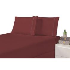 Imagem de Jogo De Cama Laura Casal Vermelho Marsala - Decor.All