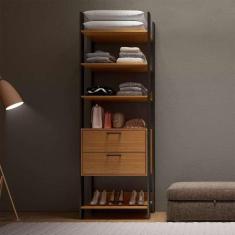 Imagem de Guarda-Roupa Closet Modulado Lille I 2 Gv Freijó E Preto