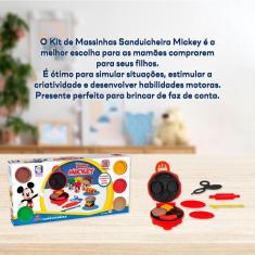Imagem de Kit Massinha Mickey Molde Sanduicheira Hamburger Lanche