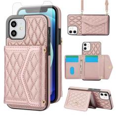 Imagem de Capa de celular para iPhone 14 Plus/15 Plus, carteira com protetor de tela, bloqueio de RFID, compartimento para cartão, alça transversal, i-Phone 14+, iPhone14Plus, 15+, iPhone15Plus, 5G, i15,