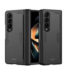 Imagem de Para Samsung Galaxy Z Fold 4 ZFold4 Case Luxo Skin-friendly Matte Armor Hinge All-inclusive Folding Shockproof Hard Back Cover, Black, For Samsung Z Fold 4