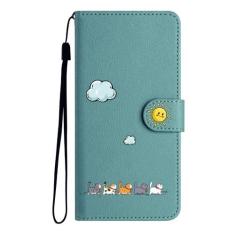 Imagem de Jcxtrombulous Capa para celular Samsung Galaxy S24 premium PU flip carteira com função de suporte slot para cartão de crédito fecho magnético à prova de quedas clássico elegante 6,2 polegadas, gato e