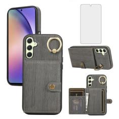Imagem de Asuwish Capa de celular para Samsung Galaxy A54 5G carteira celular com protetor de tela de vidro temperado suporte de anel com compartimento para cartão de crédito A545G A 54 54A 4G G5 SM A546U