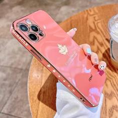 Imagem de Capa de telefone de folha de bordo folheada a ouro para iphone 12 pro max 11 pro max xs xr xs max 7 8 plus 12 mini capa galvanizada, rosa vermelha, para iphone x