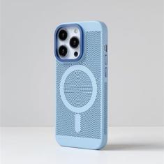 Imagem de Caixa de telefone magnética Grade respirável à prova de choque Dissipação de calor Resfriamento Capa fina Sensory HardPC para Iphone15 14 13 12 11promax, céu, para iPhone 14ProMax